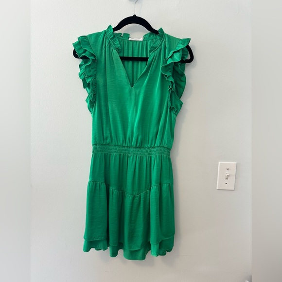 NWT Steve Madden Prairie Ruffle Mini Dress in Bright Green - Small - Picture 5 of 12